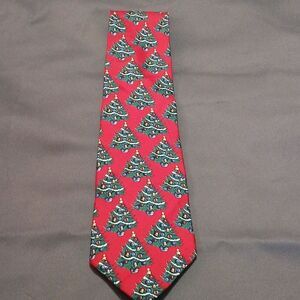 Zylos George Machado 100% Italian Silk Christmas tree tie NWOT